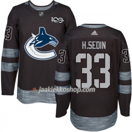 Miehille NHL Vancouver Canucks Pelipaita Henrik Sedin 33 1917-2017 100th Anniversary Adidas Musta Authentic